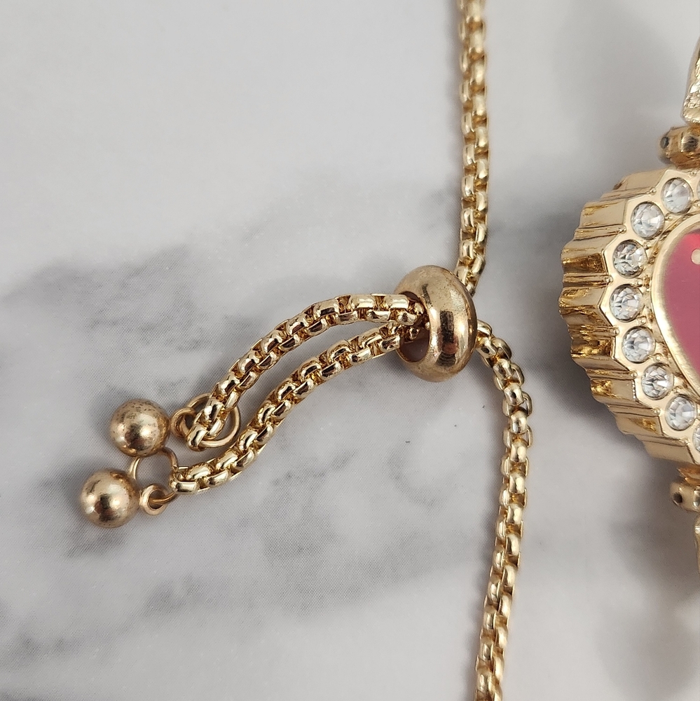 Vintage Red Casual Heart Shape Jewelry With Rhinestones Womens Watch - Picture 6 of 12